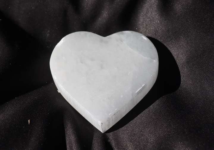 Selenite Heart Plate