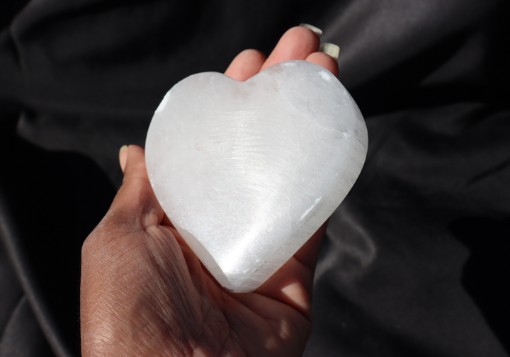 Selenite Heart Plate