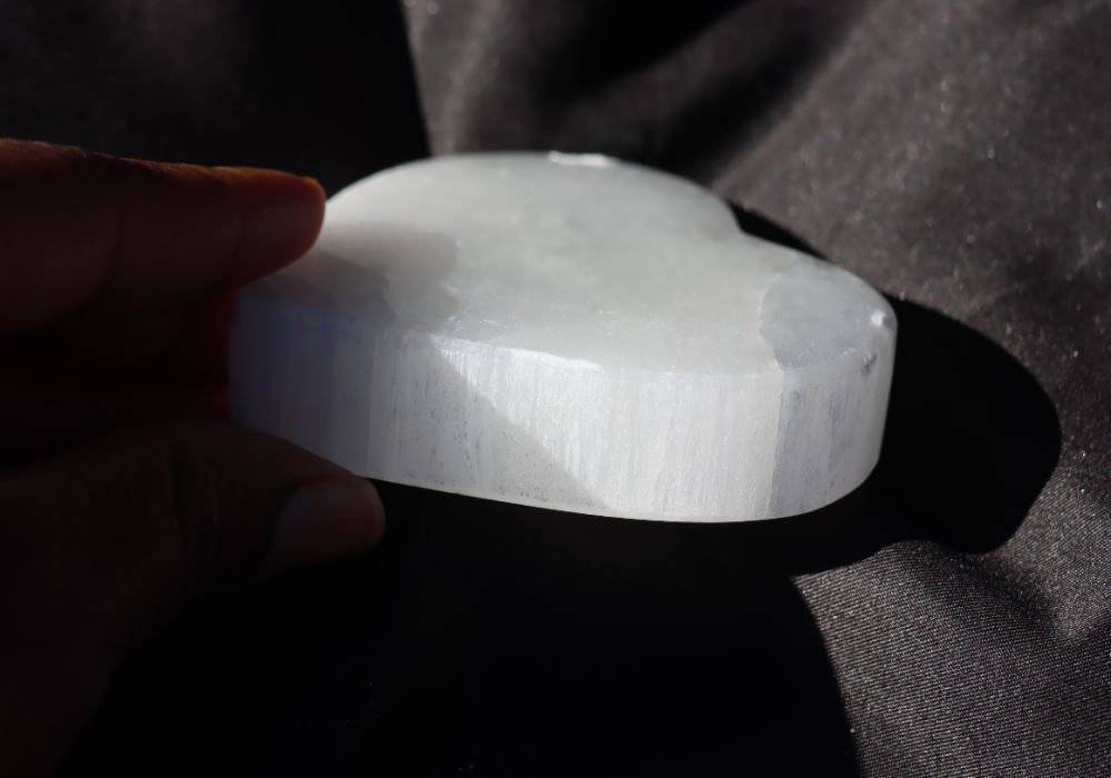 Selenite Heart Plate