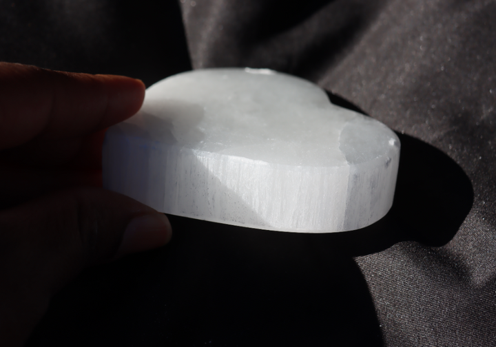 Selenite Heart Plate