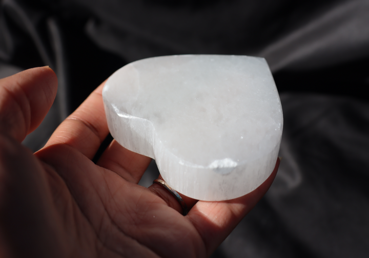 Selenite Heart Plate